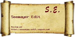 Seemayer Edit névjegykártya